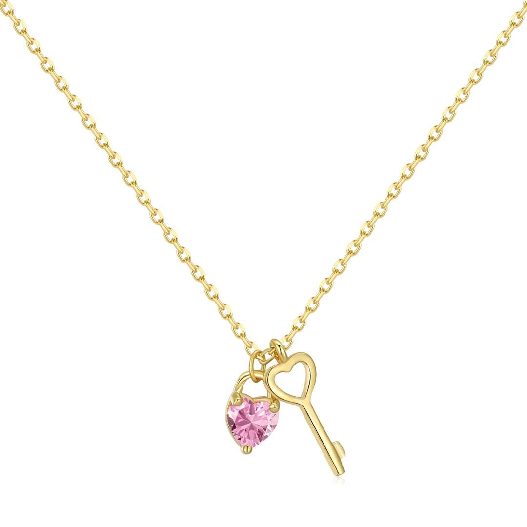 [Royal Jewelry]Unique Heart Shape Key Pendent Necklace
