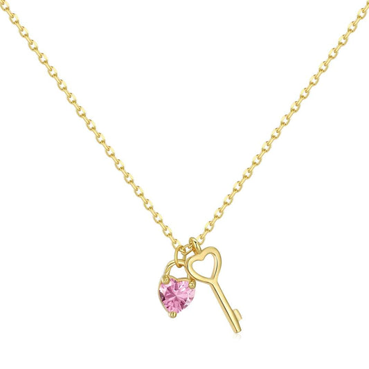 [Royal Jewelry]Unique Heart Shape Key Pendent Necklace