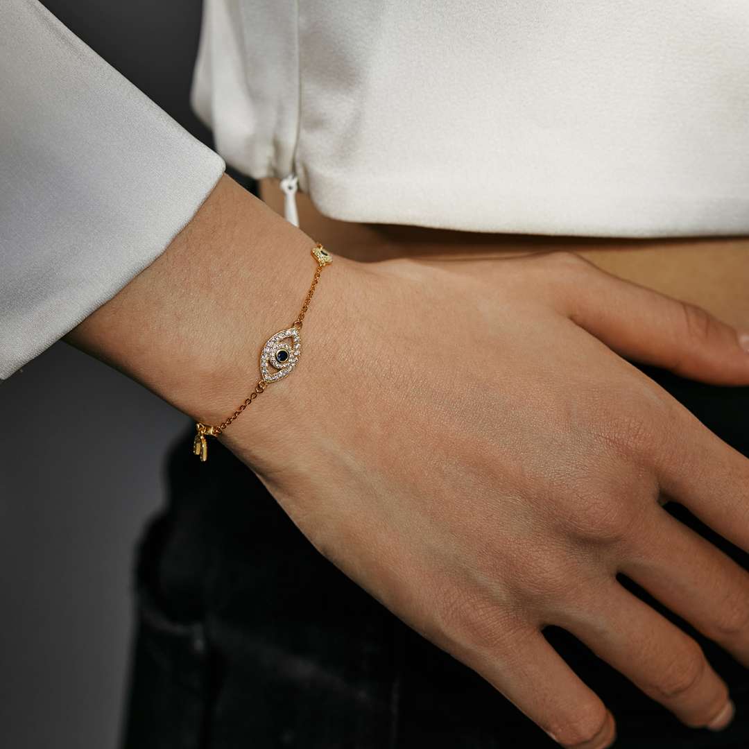 [Royal Jewelry]Dainty Eye Shape Necklace