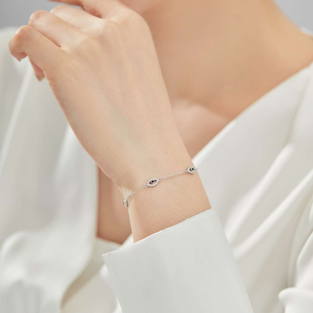 [Royal Jewelry]Evil Eye Shape Pendent Necklace