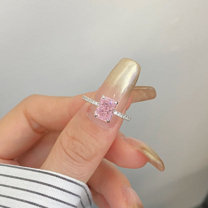 [Royal Jewelry]2.0 Carat Dazzling Sparkling Radiant Cut Party Ring