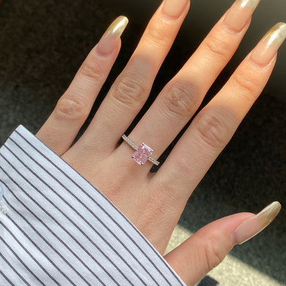 [Royal Jewelry]2.0 Carat Dazzling Sparkling Radiant Cut Party Ring