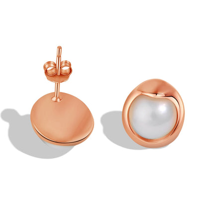 [Royal Jewelry]Dainty Bread Pearl Earrings