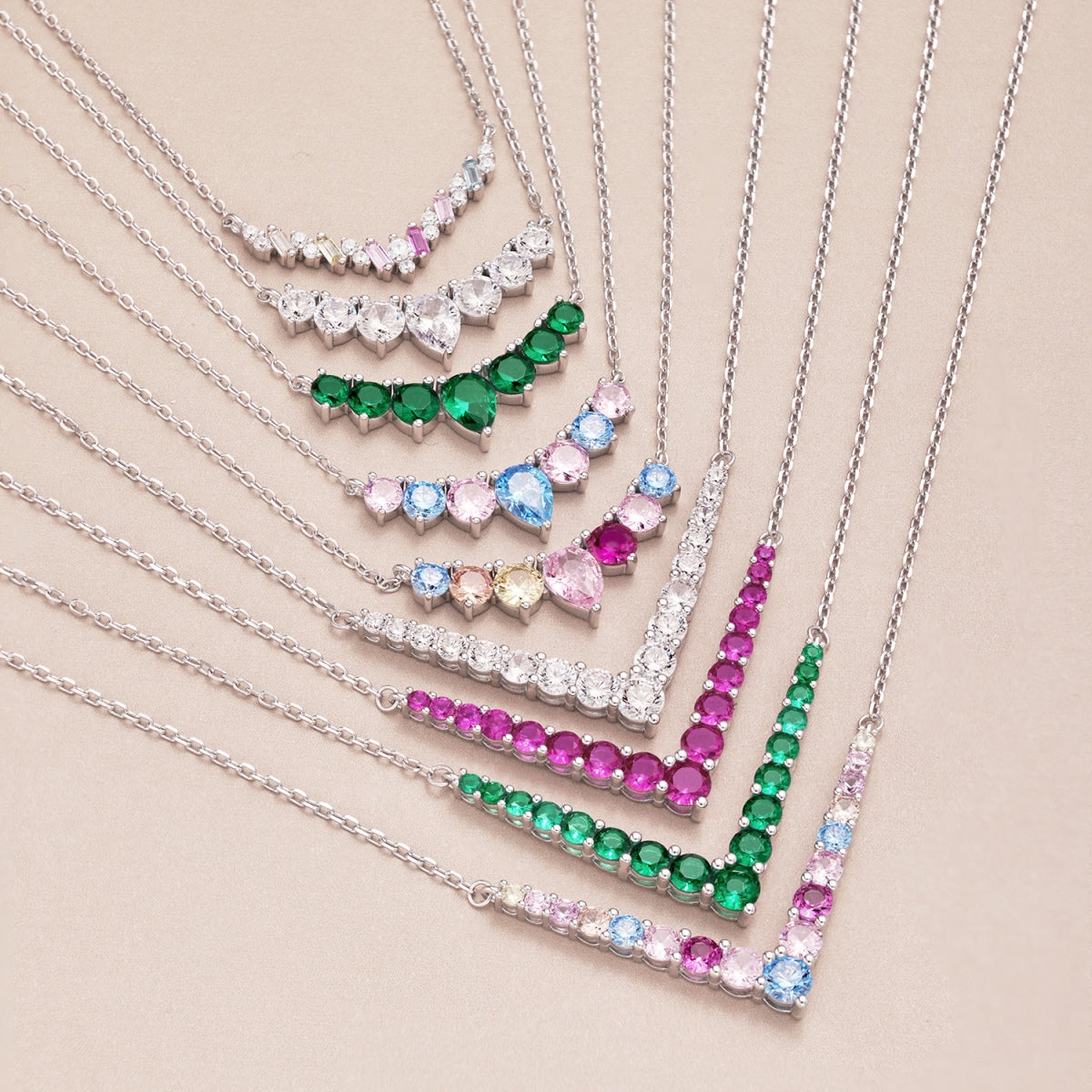 [Royal Jewelry]Dainty Colorful Heart Necklace