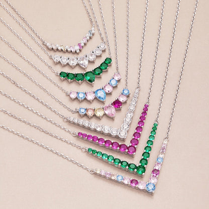[Royal Jewelry]Dainty Colorful Heart Necklace