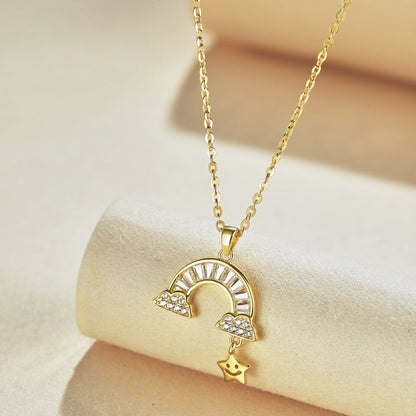 [Royal Jewelry]Unique Rainbow Star Necklace