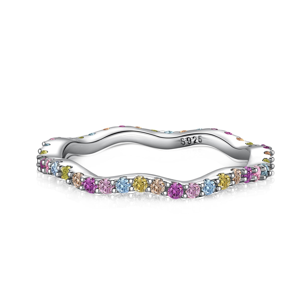 [Royal Jewelry]Dainty Colorful Round Cut Party Ring