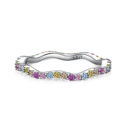 [Royal Jewelry]Dainty Colorful Round Cut Party Ring