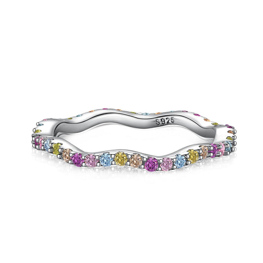 [Royal Jewelry]Dainty Colorful Round Cut Party Ring