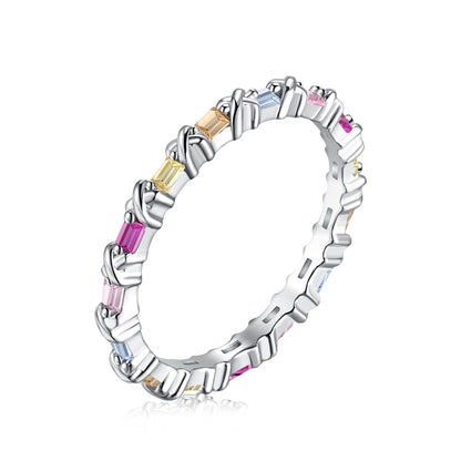 [Royal Jewelry]Charming Colorful Round Cut Daily Ring
