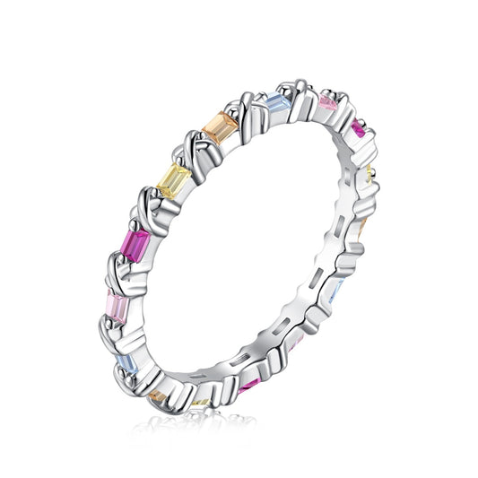 [Royal Jewelry]Charming Colorful Round Cut Daily Ring