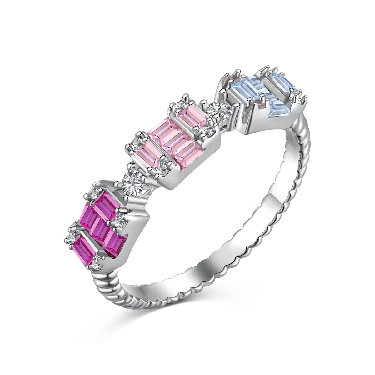[Royal Jewelry]Unique Colorful Emerald Cut Party Ring