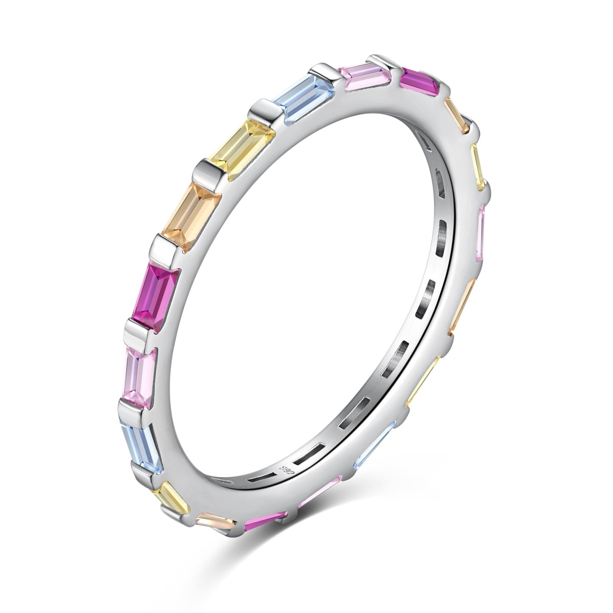 [Royal Jewelry]Exquisite Multicolored Emerald Cut Daily Ring
