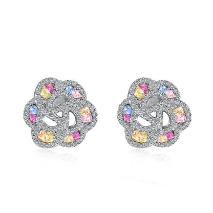 [Royal Jewelry]Exquisite Flower Shape Daily Earrings