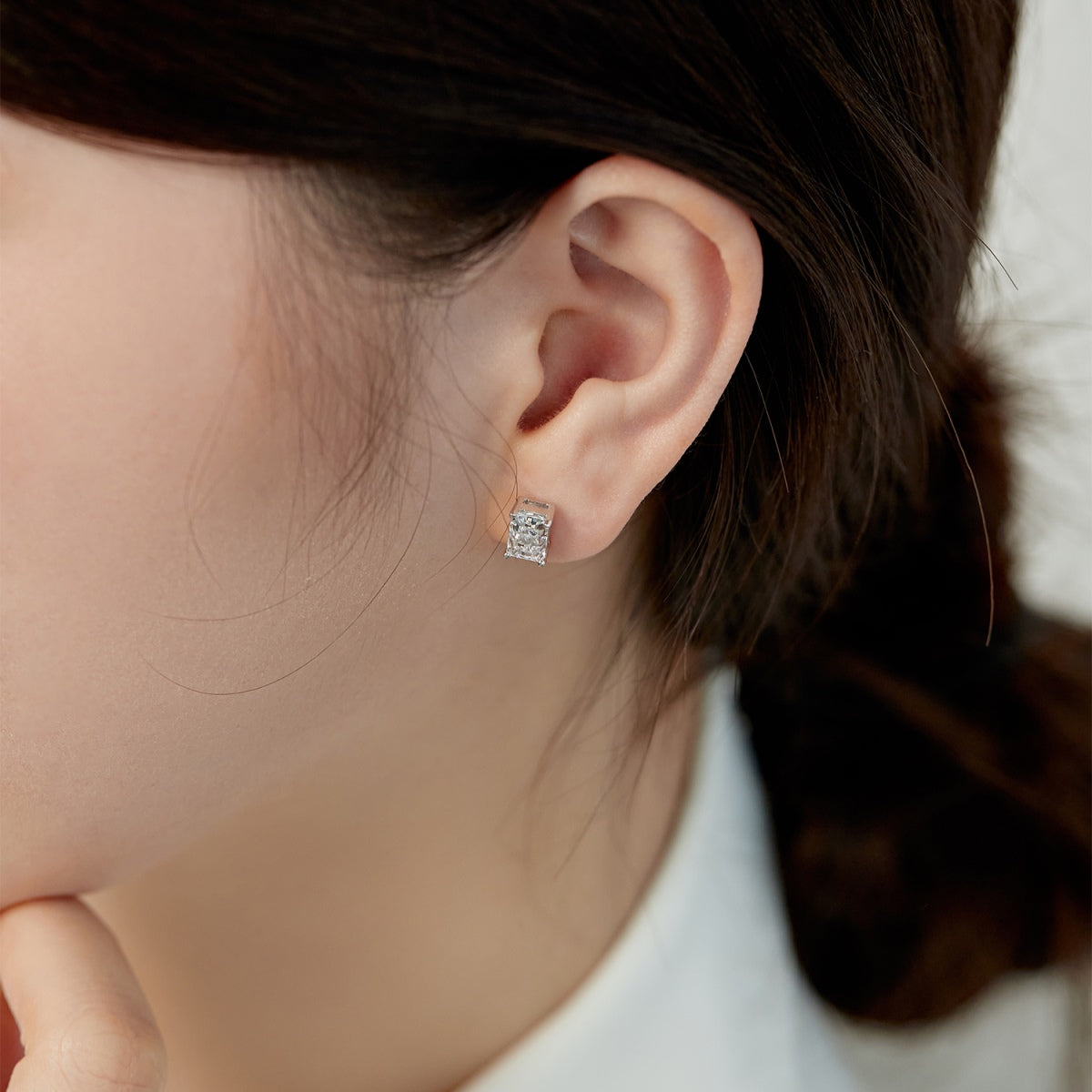 [Royal Jewelry]Radiant Luxurious Princess Cut Daily Earrings