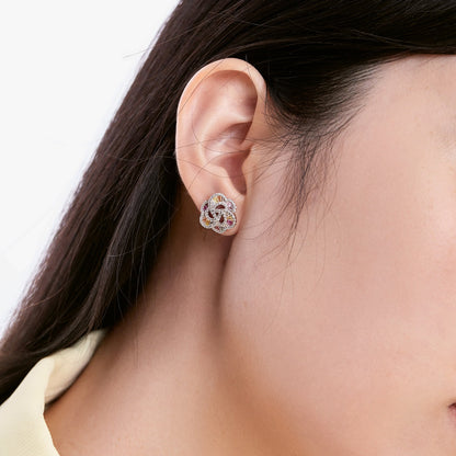 [Royal Jewelry]Exquisite Flower Shape Daily Earrings