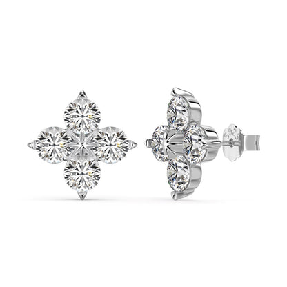 [Royal Jewelry]Four-Leaf Clover Eight-Pointed Star Earrings