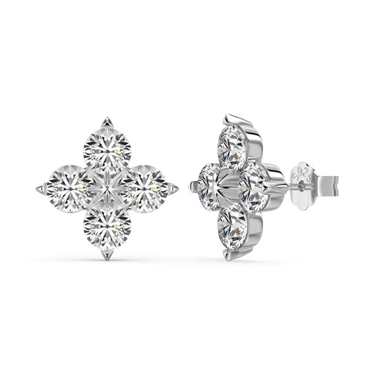 [Royal Jewelry]Four-Leaf Clover Eight-Pointed Star Earrings