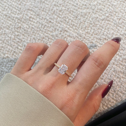 [Royal Jewelry]2.0 Carat Dazzling Sparkling Radiant Cut Party Ring