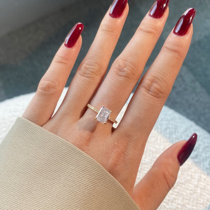 [Royal Jewelry]2.0 Carat Dazzling Sparkling Radiant Cut Party Ring