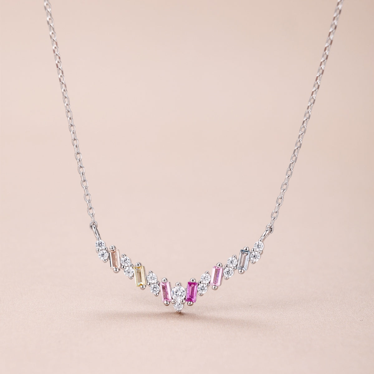 [Royal Jewelry]Dazzling Rainbow Necklace