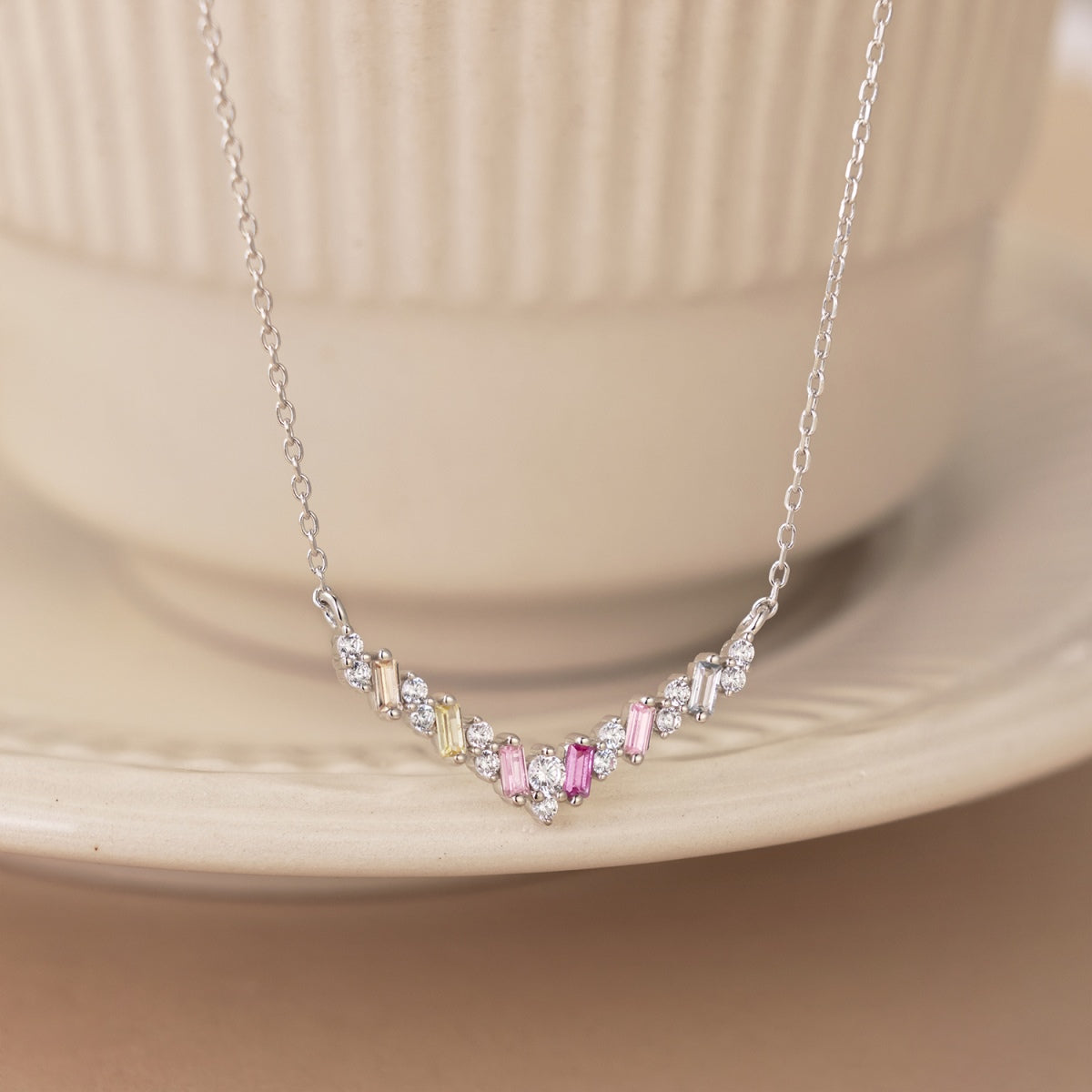 [Royal Jewelry]Dazzling Rainbow Necklace