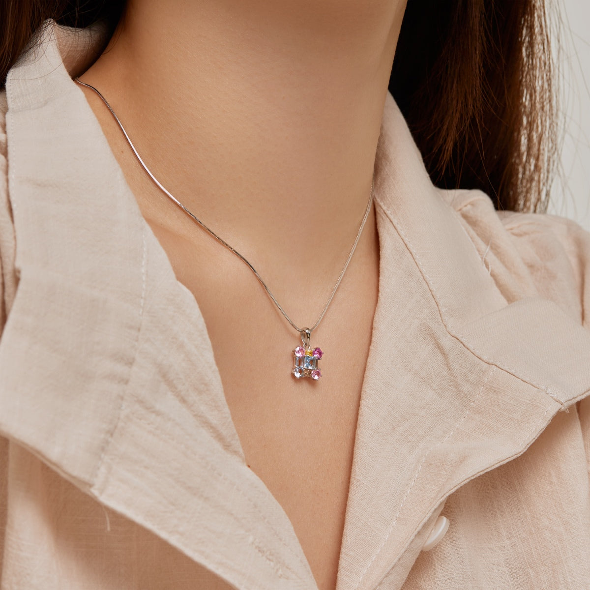 [Royal Jewelry]Gorgeous Multi Colorful Necklace