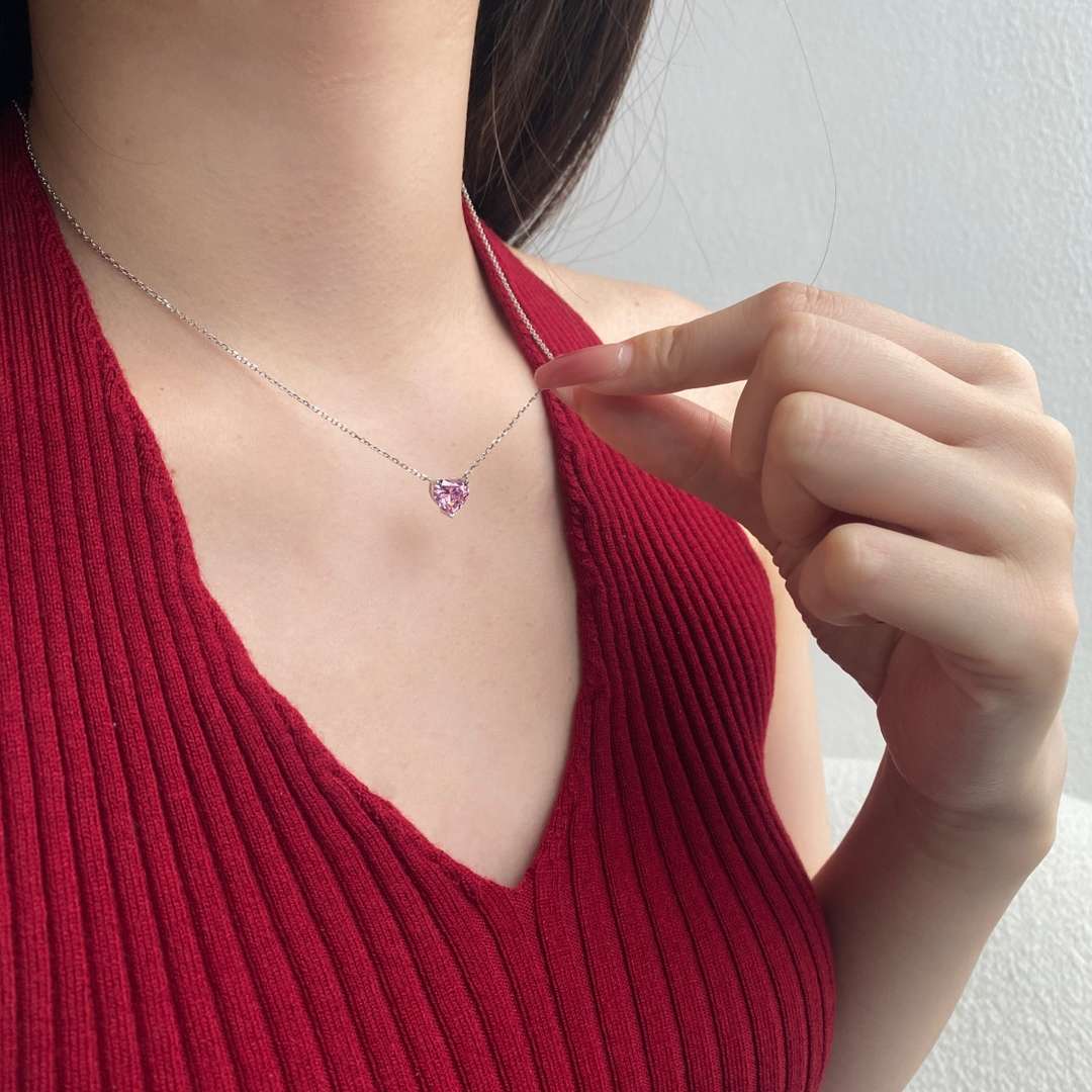 [Royal Jewelry]6.0 carat Radiant Heart Shape Necklace
