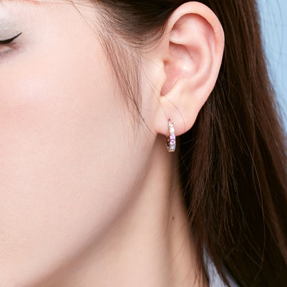 [Royal Jewelry]Radiant Colorful Round Cut Earrings