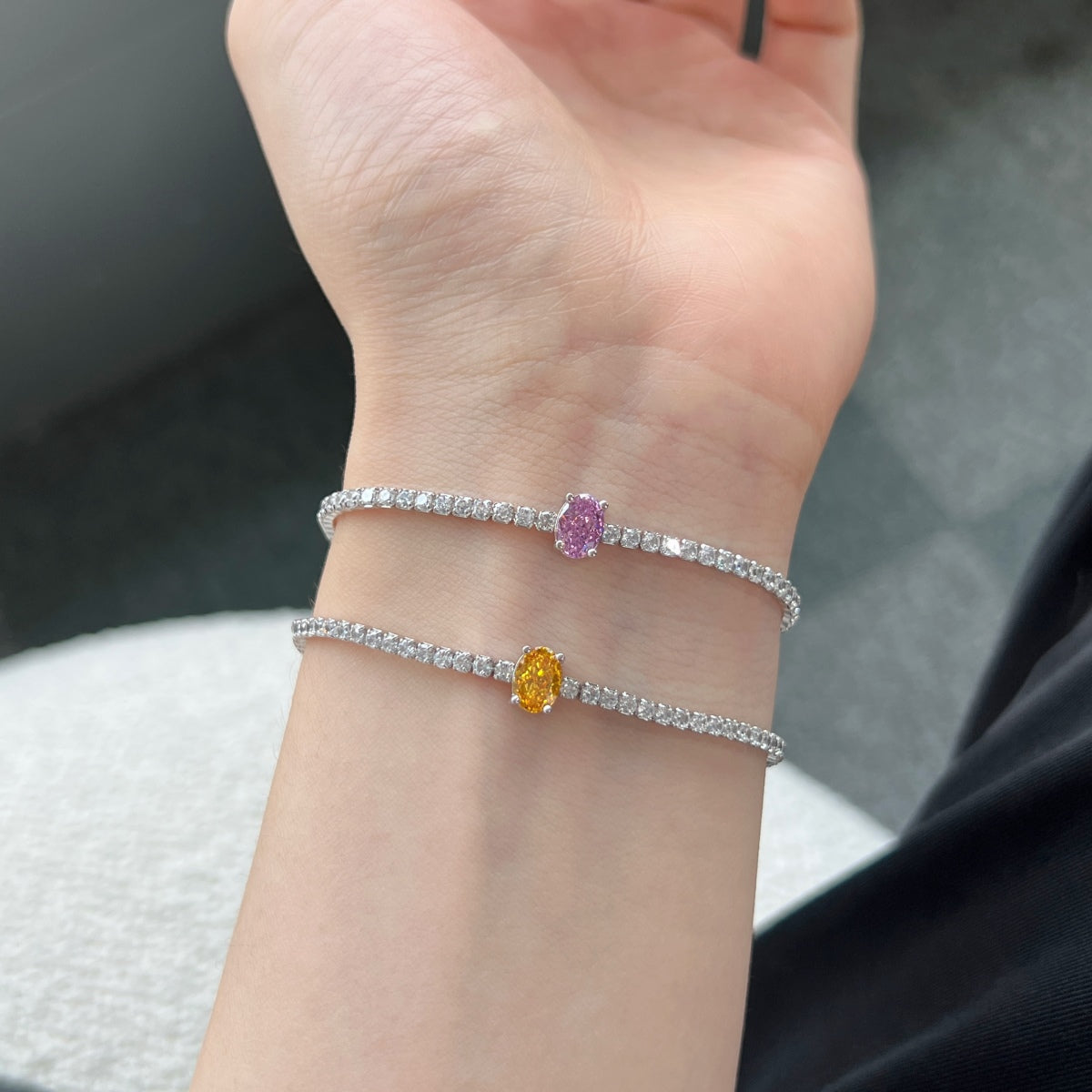 [Royal Jewelry]0.75 Carat Exquisite Oval Cut Daily Bracelet