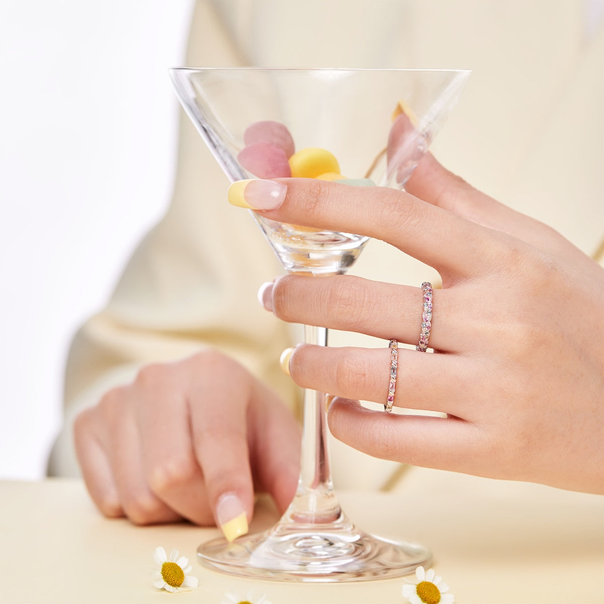 [Royal Jewelry]Charming Colorful Round Cut Daily Ring