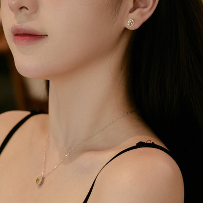 [Royal Jewelry]Delicate Unique Oval Cut Daily Earrings