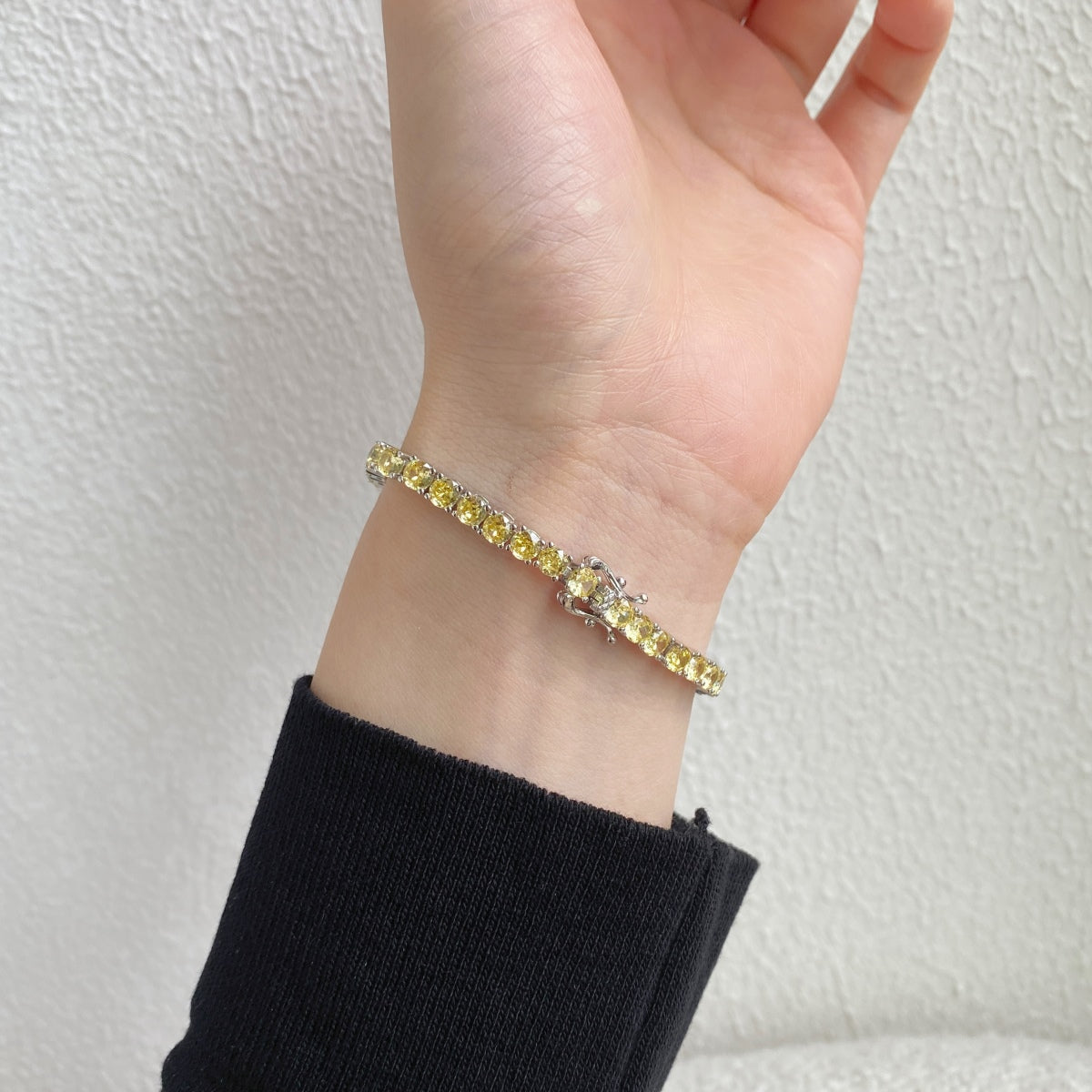 [Royal Jewelry]Ornate Dazzling Round Cut Tennis Bracelet