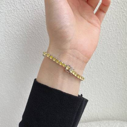 [Royal Jewelry]Ornate Dazzling Round Cut Tennis Bracelet