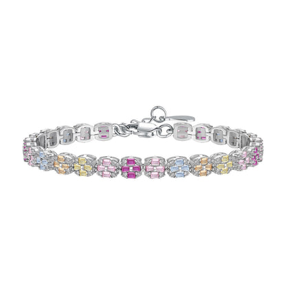 [Royal Jewelry]Delicate Colorful Emerald Cut Daily Bracelet