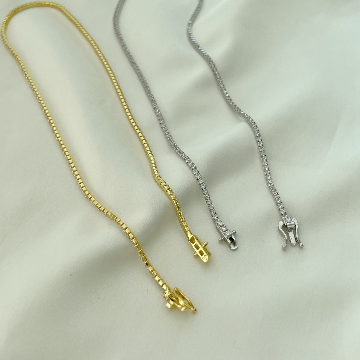 [Royal Jewelry]Delicate Round Shape Tennis Necklace