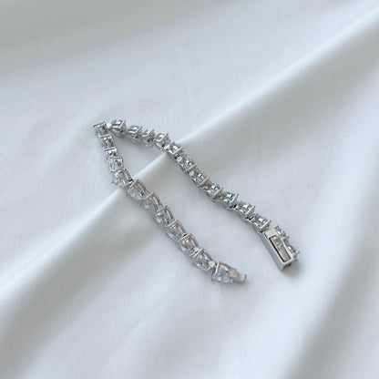[Royal Jewelry]0.75 Carat Elegant Romantic Heart Shape Lover Bracelet