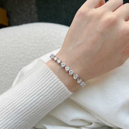 [Royal Jewelry]0.75 Carat Elegant Romantic Heart Shape Lover Bracelet