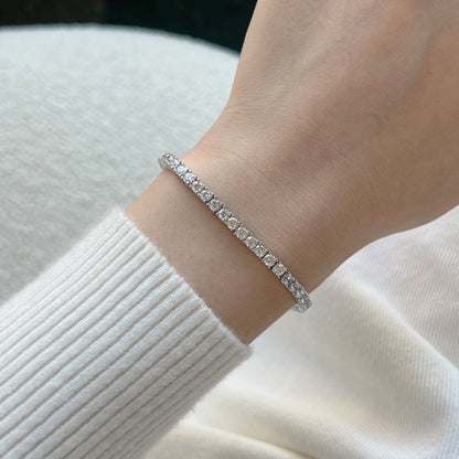 [Royal Jewelry]Dainty Charming Round Cut Tennis Bracelet