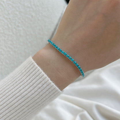 [Royal Jewelry]Dainty Charming Round Cut Tennis Bracelet