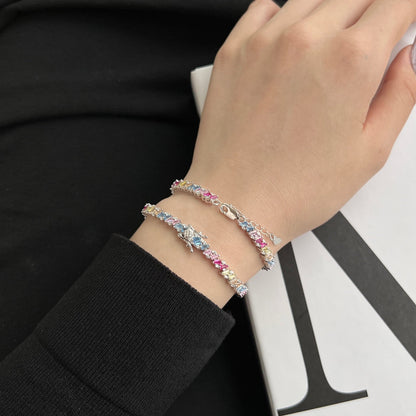 [Royal Jewelry]Ornate Sparkling Multi Cut Party Bracelet