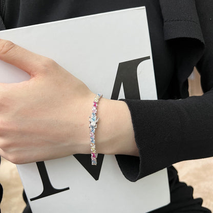 [Royal Jewelry]Ornate Sparkling Multi Cut Party Bracelet