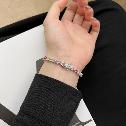 [Royal Jewelry]Ornate Sparkling Multi Cut Party Bracelet