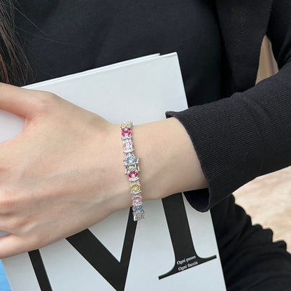 [Royal Jewelry]Delicate Colorful Multi Cut Party Bracelet