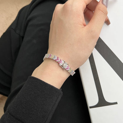 [Royal Jewelry]Ornate Sparkling Round Cut Party Bracelet