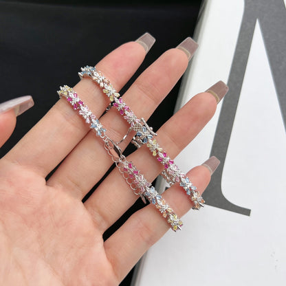 [Royal Jewelry]Radiant Colorful Emerald Cut Party Bracelet