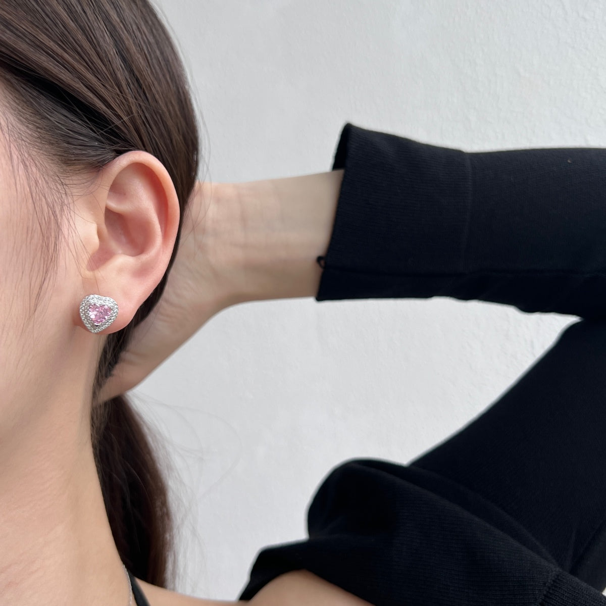 [Royal Jewelry]Dazzling Heart Shape Lover Earrings