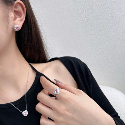 [Royal Jewelry]Dazzling Heart Shape Lover Earrings