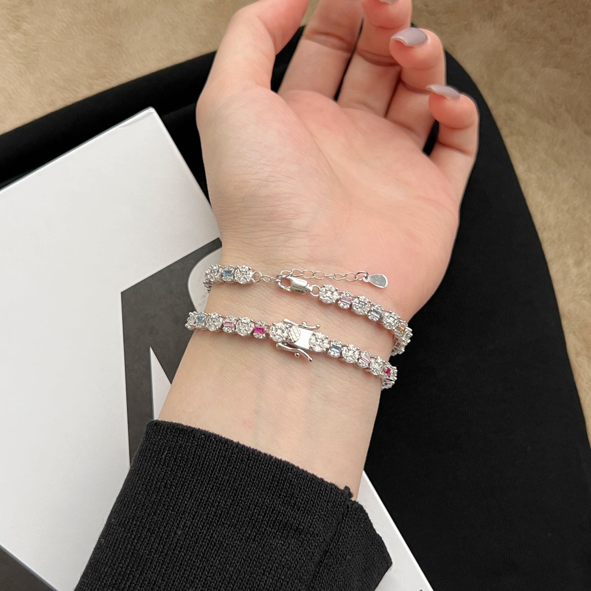 [Royal Jewelry]Dazzling Radiant Multi Cut Daily Bracelet