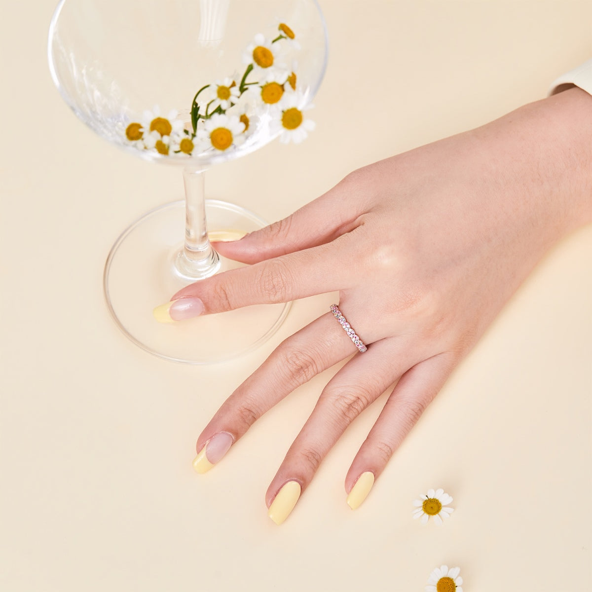 [Royal Jewelry]Dainty Ebullient Round Cut Daily Ring